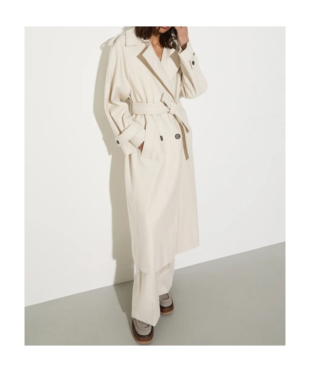 Undyed Gabardine Trench Coat