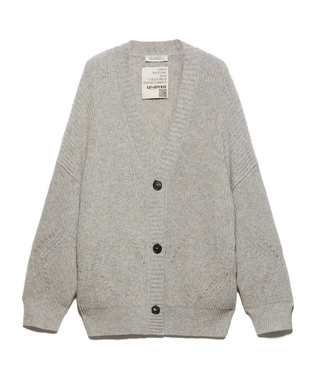 Undyed Wool-Blend Cardigan