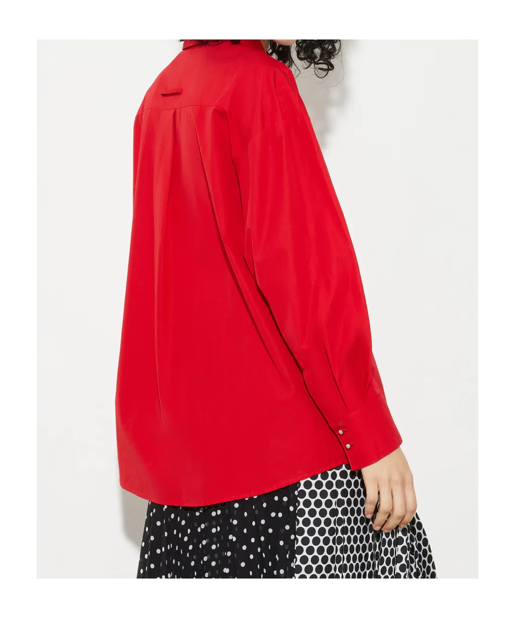 Cotton-Poplin Shirt With Tie