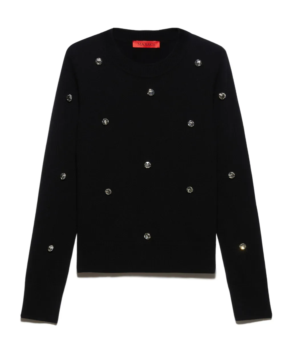 Rhinestone-Embroidered Jumper