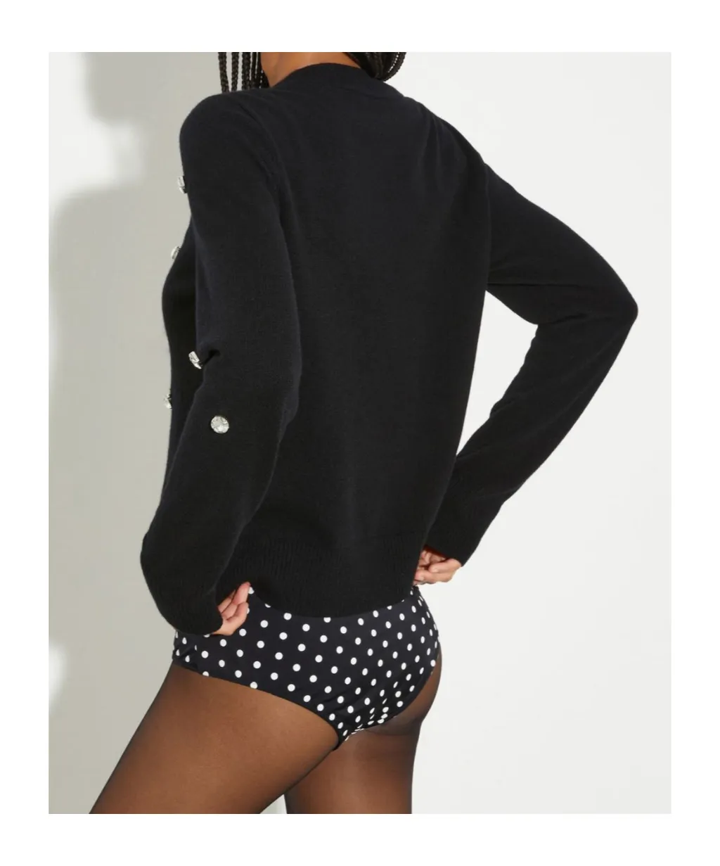 Rhinestone-Embroidered Jumper