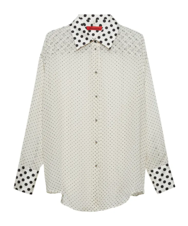 Polka-Dot Silk-Georgette Shirt