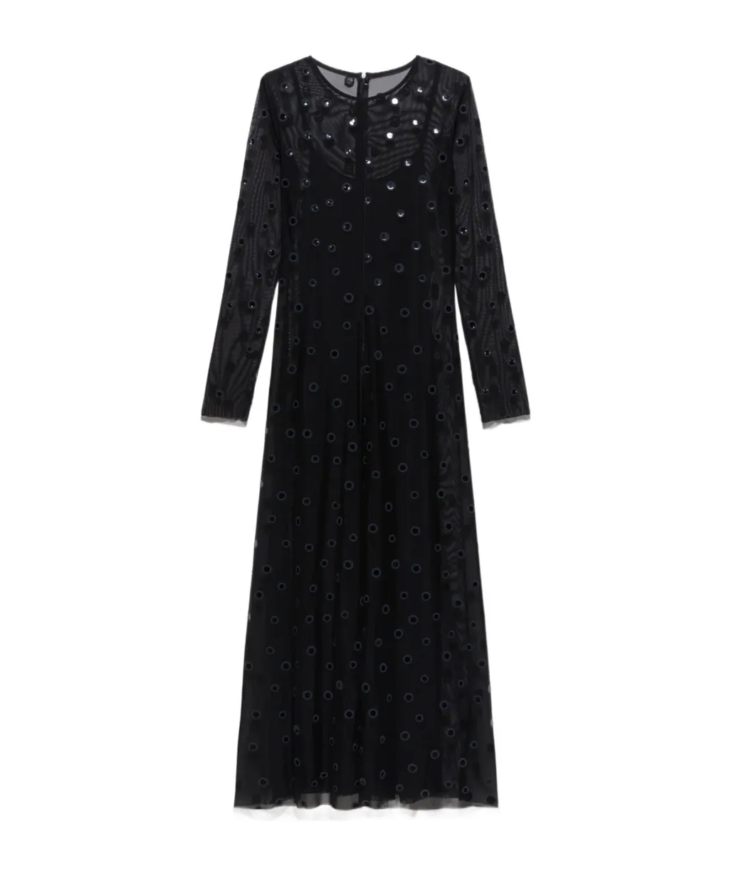 Polka-Dot Tulle-Jersey Dress