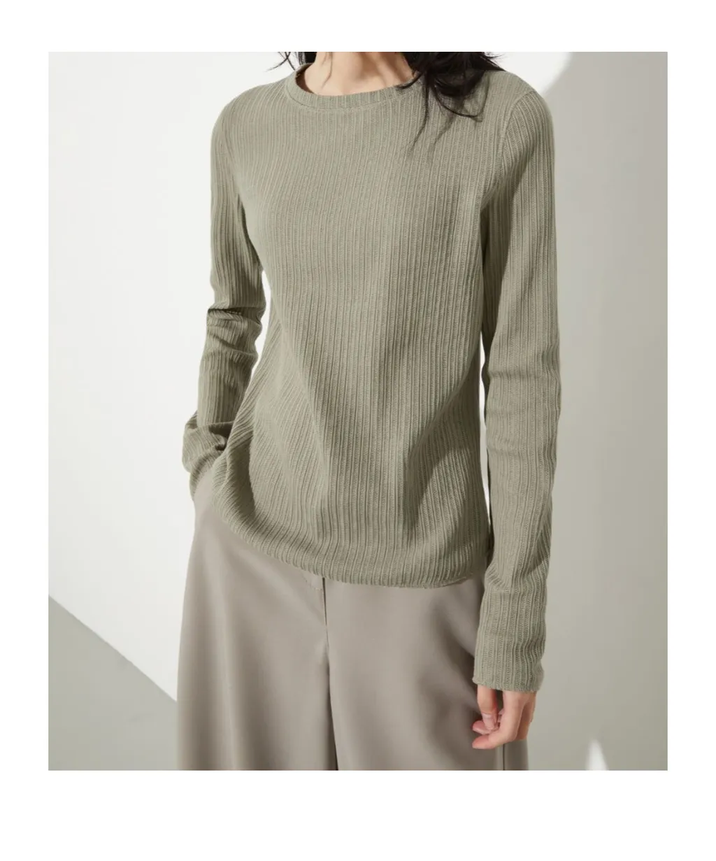 Ribbed Knit T-Shirt