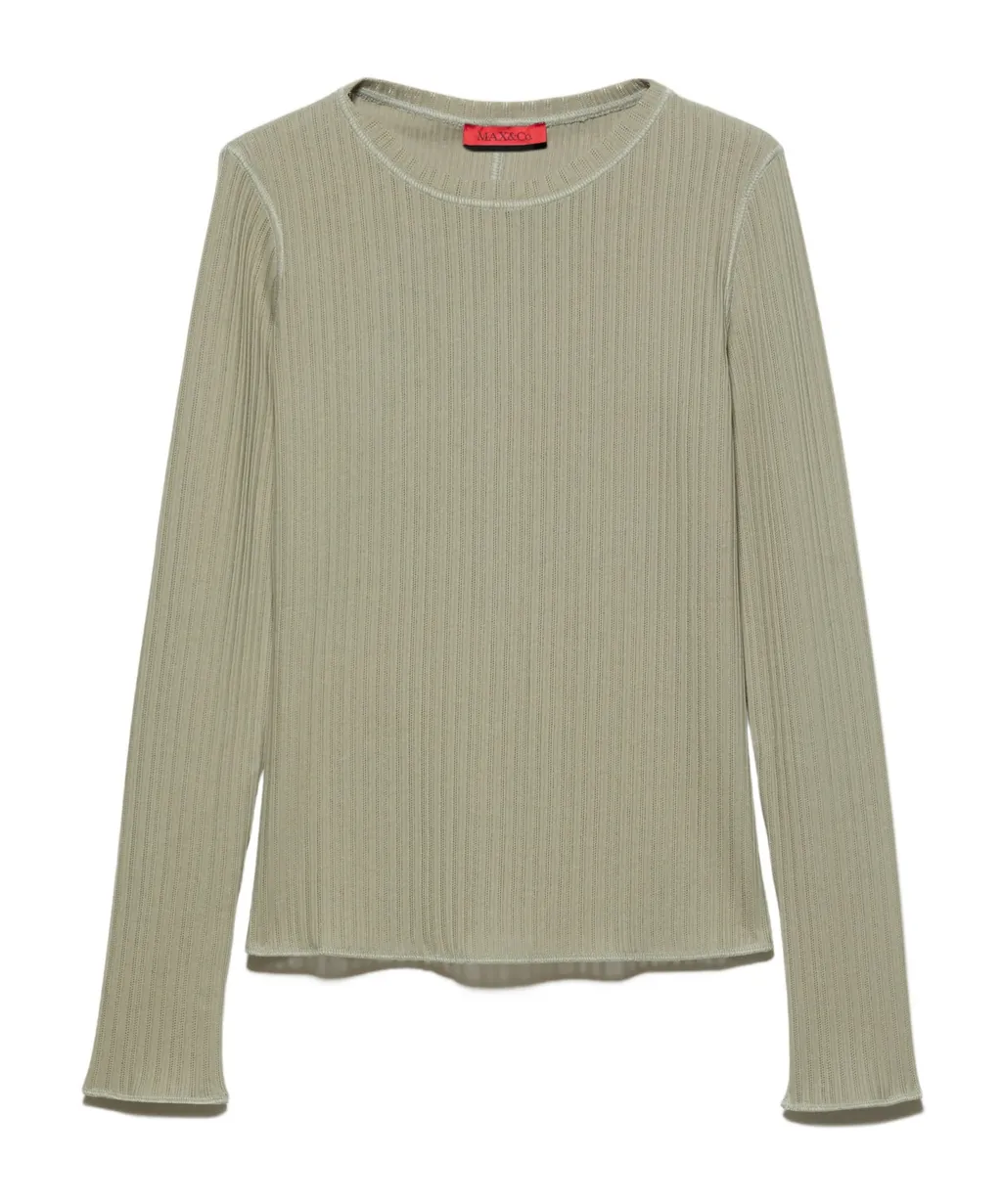 Ribbed Knit T-Shirt