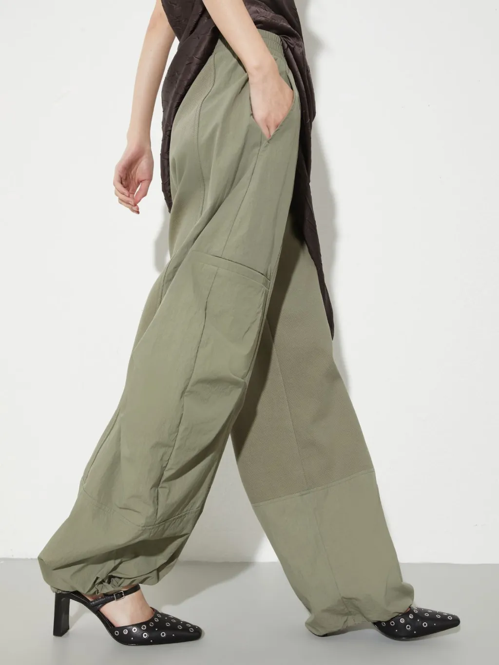 Cotton Knit And Nylon Sweatpants