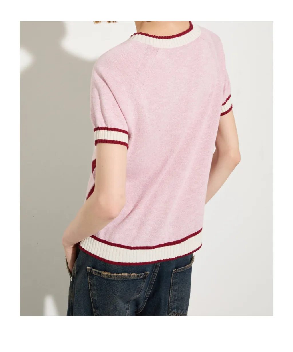 Short-Sleeved Knitted T-Shirt