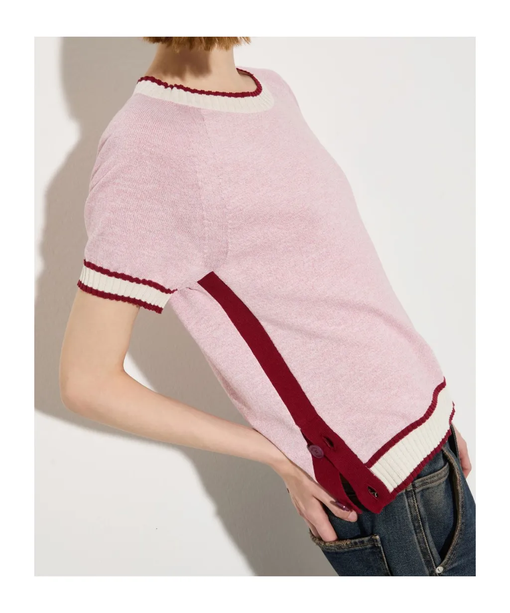 Short-Sleeved Knitted T-Shirt