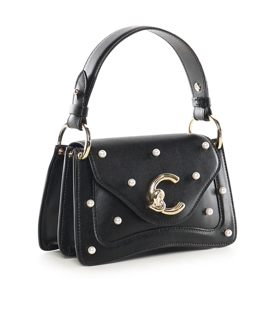 Coccinelle Logo Lettering Embellished Shoulder Bag