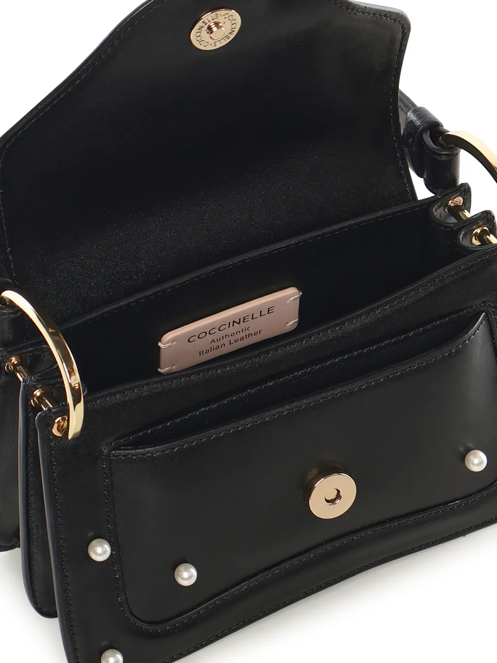Coccinelle Logo Lettering Embellished Shoulder Bag
