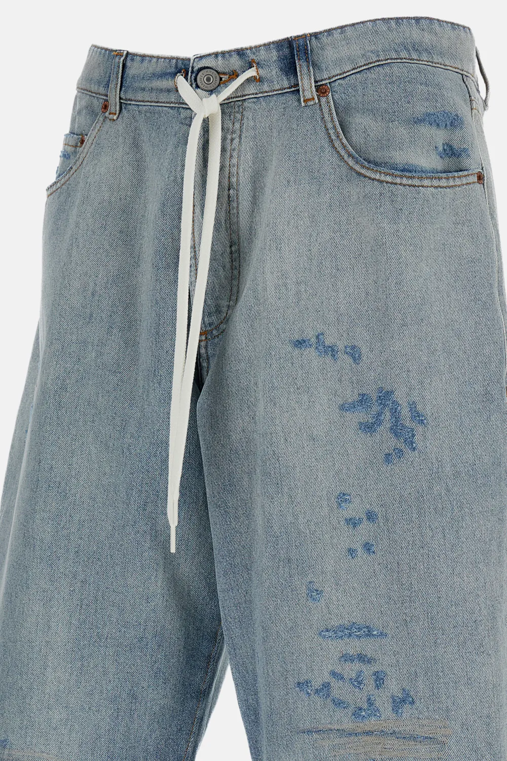 Mm6 Maison Margiela Distressed Denim Shorts