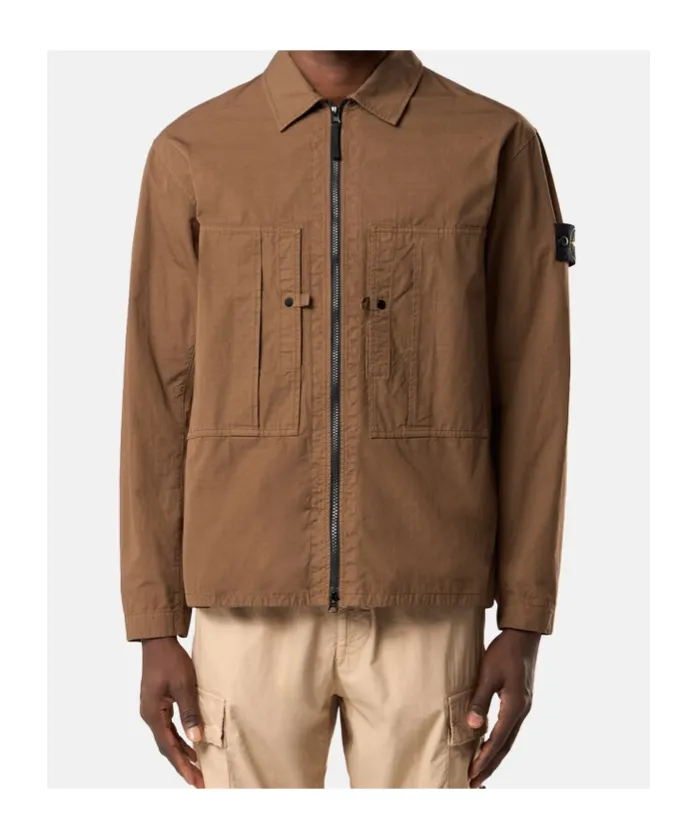 Stone Island Comfort-Fit Zipper-Up Overshirt