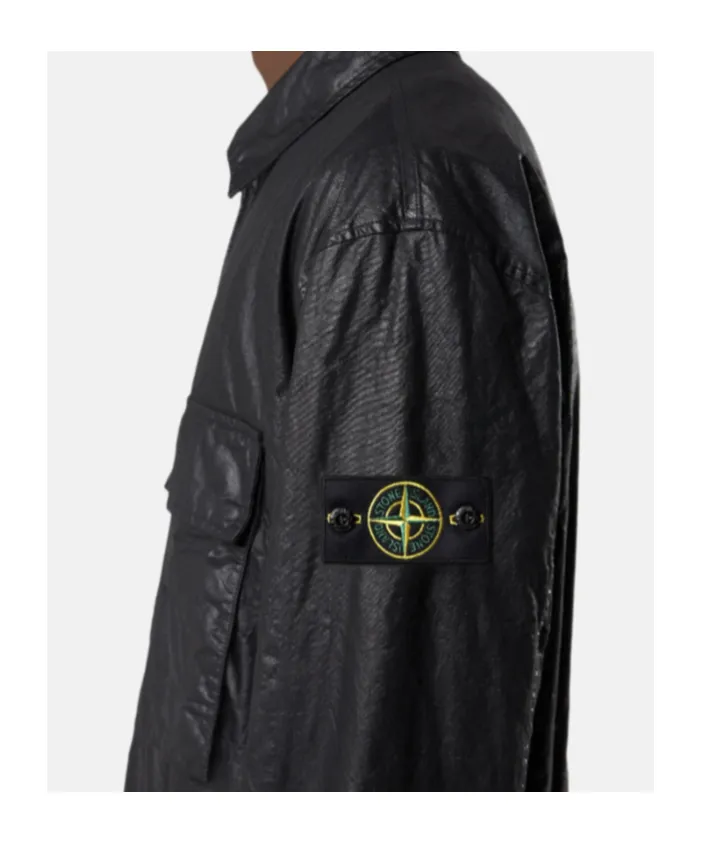Stone Island Logo Patch Long Sleeved Overshirt