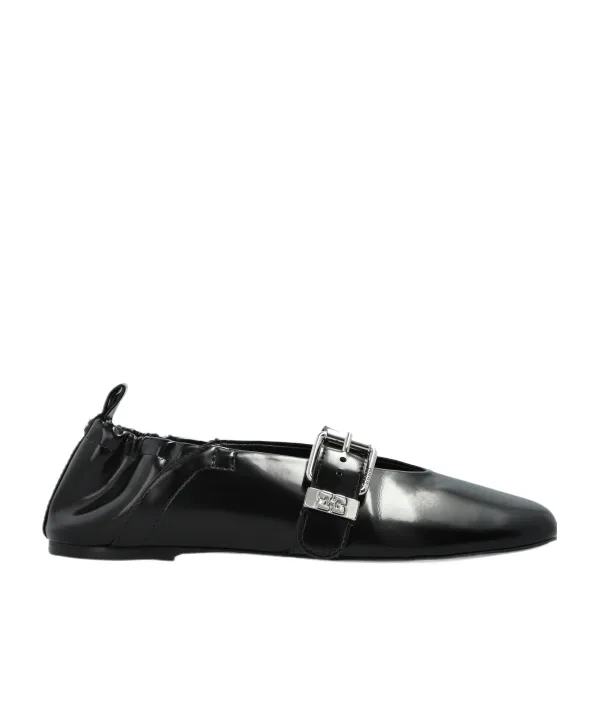Ganni Buckled Flat Shoes