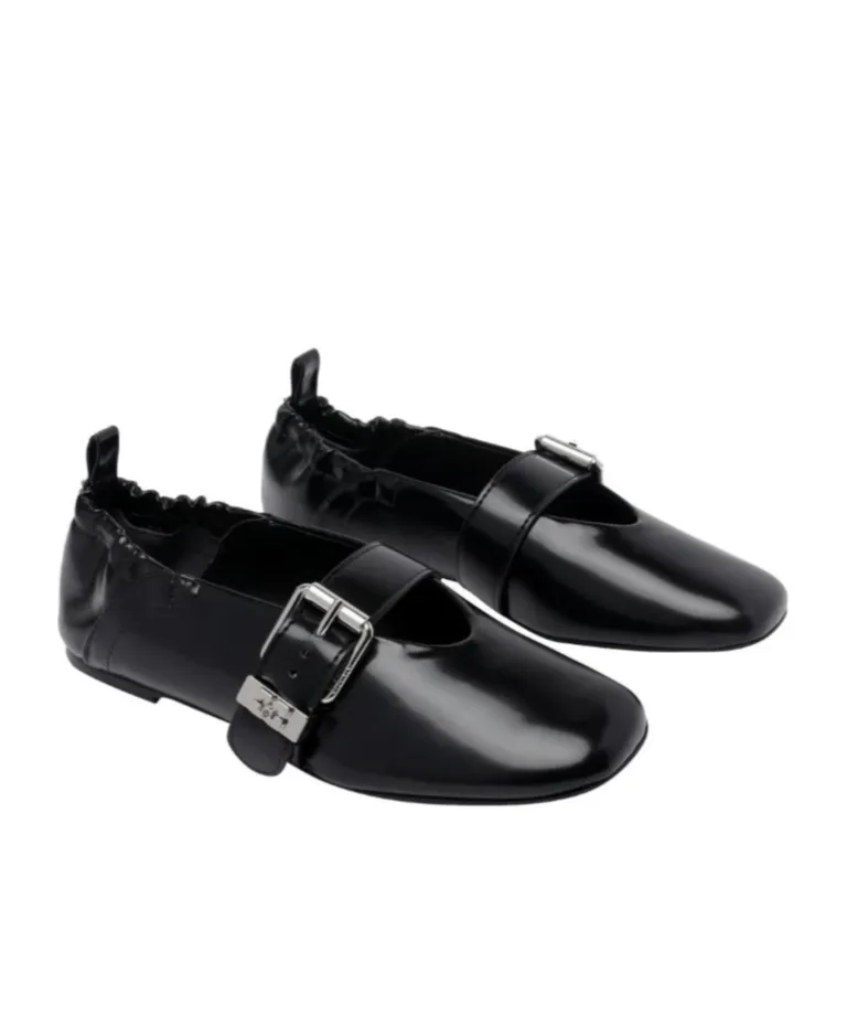 Ganni Buckled Flat Shoes