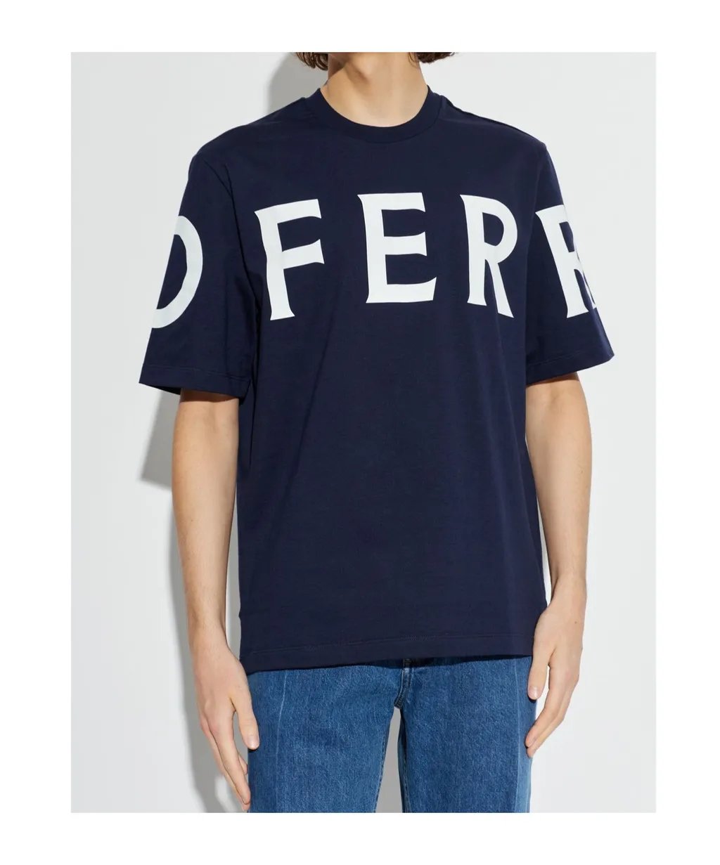 Ferragamo Logo Printed Crewneck T-Shirt