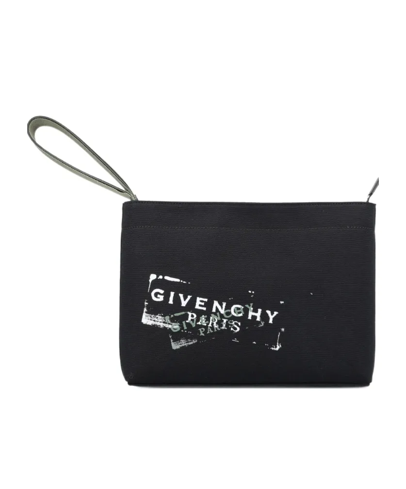 Givenchy Paris Logo Printed Zipped Pouch