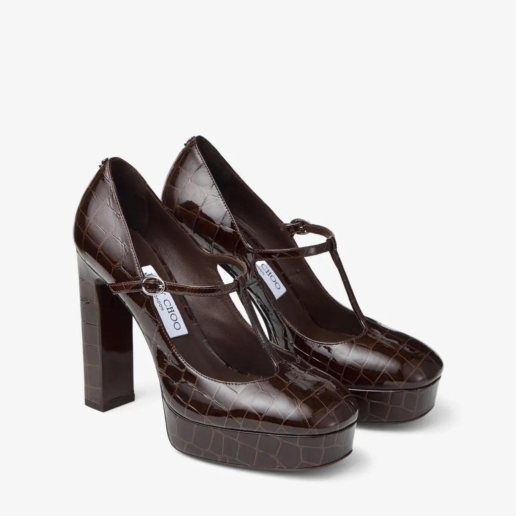 Jimmy Choo Marene Mary Jane 120 Embossed Pumps