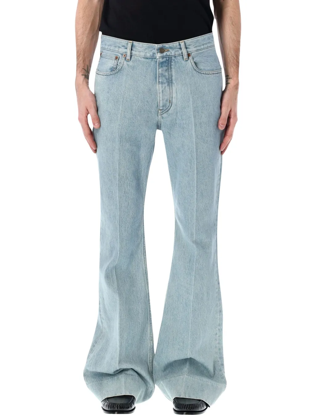 Valentino Logo Patch Flared Jeans