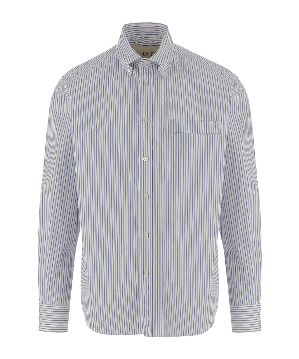 Valentino Striped Button-Up Shirt