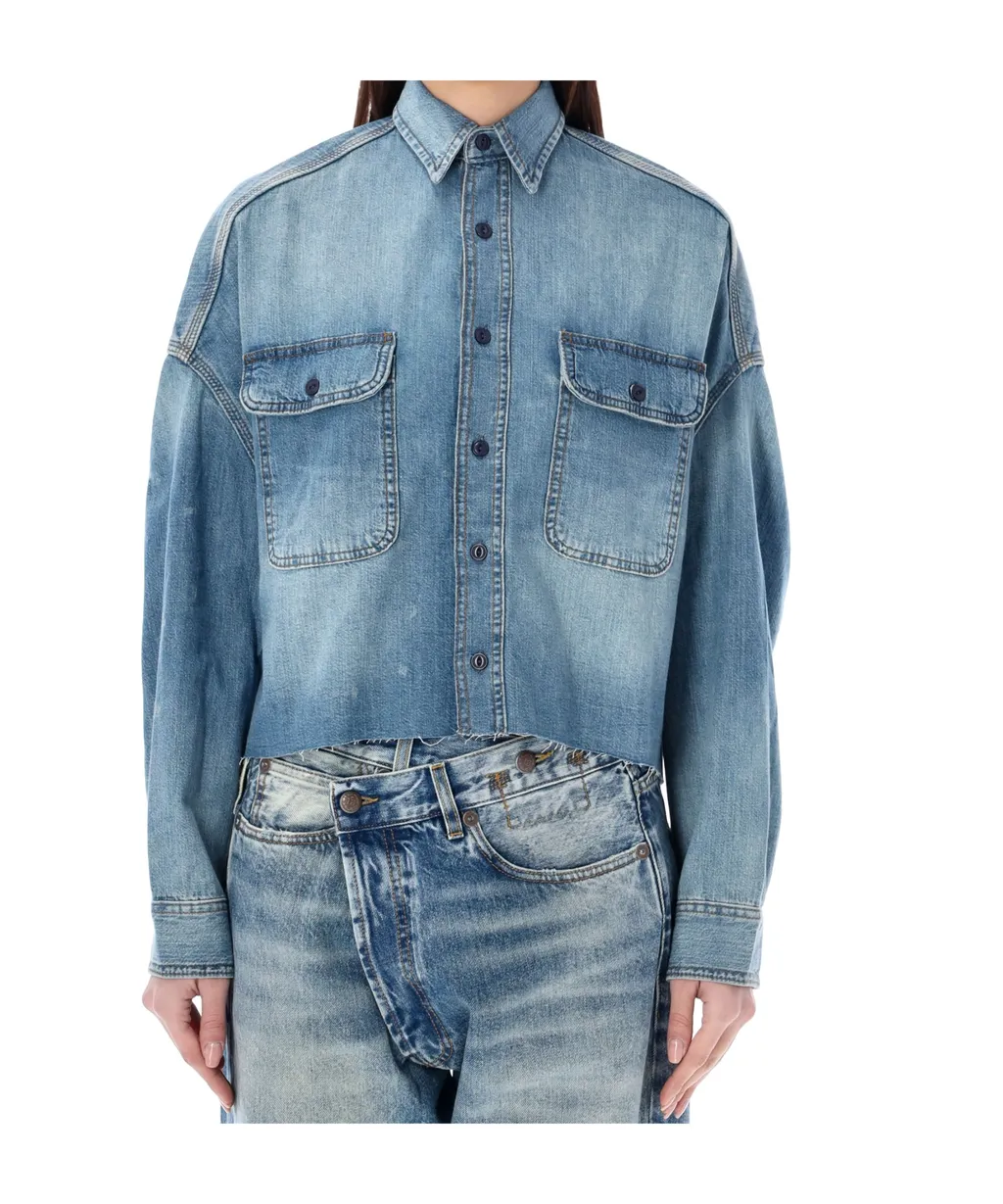 Long-Sleeved Denim Shirt