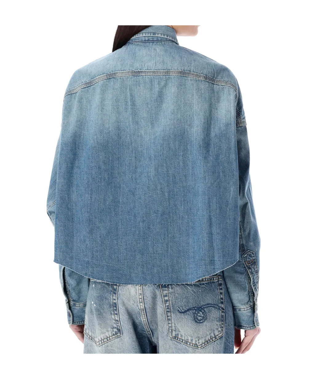 Long-Sleeved Denim Shirt