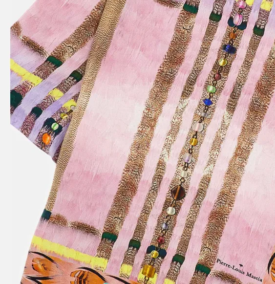 Beaded Print Scarf