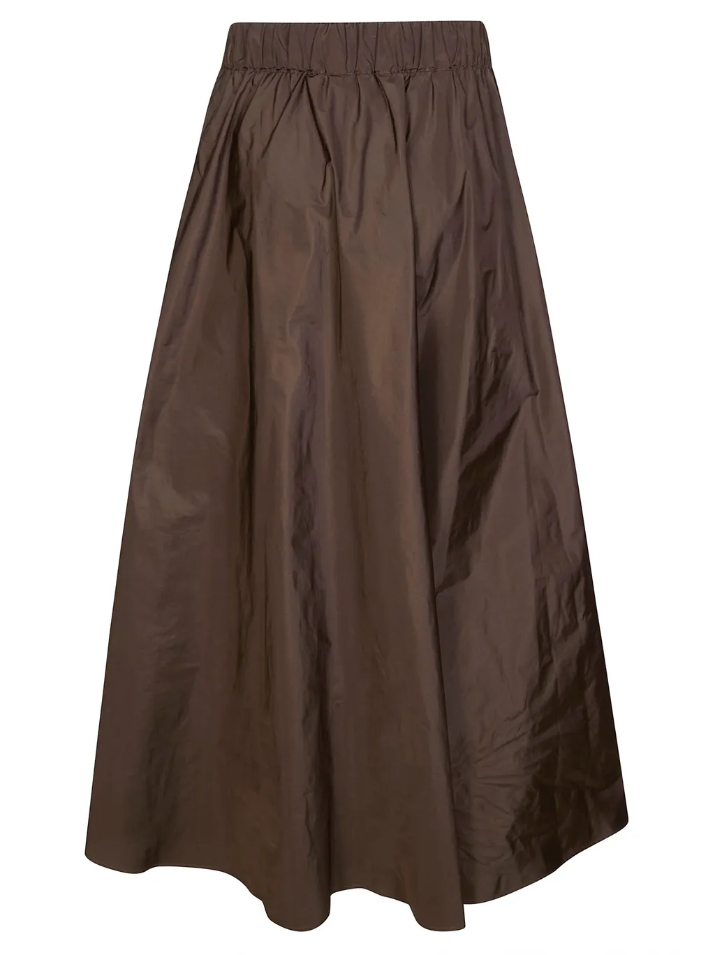 Elastic-Waistband Midi Skirt
