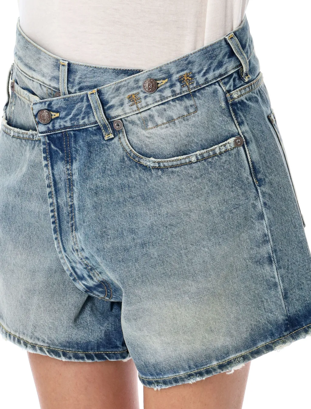 Crossover Denim Shorts