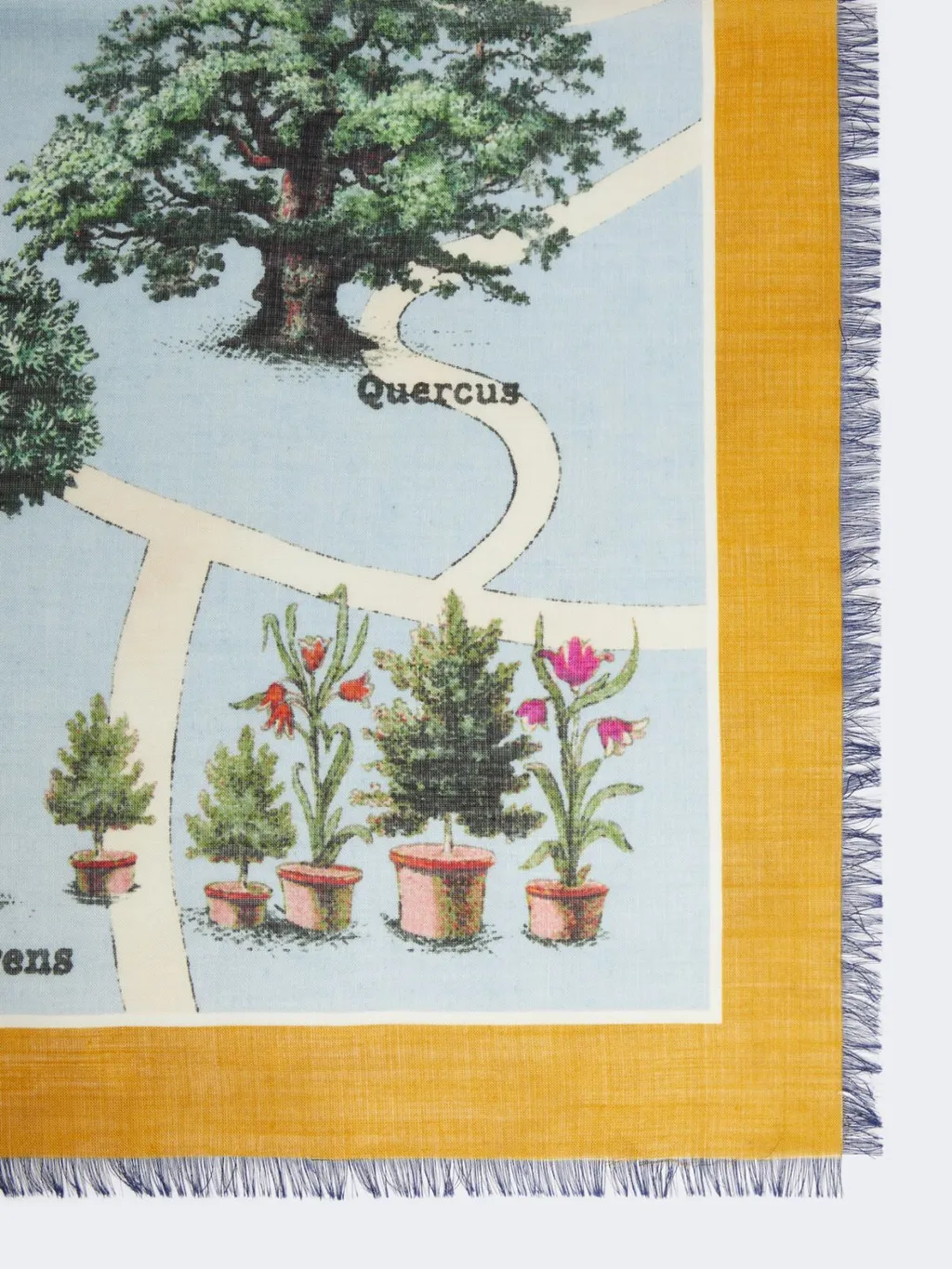 Oversized Scarf In Printed Silk And Wool