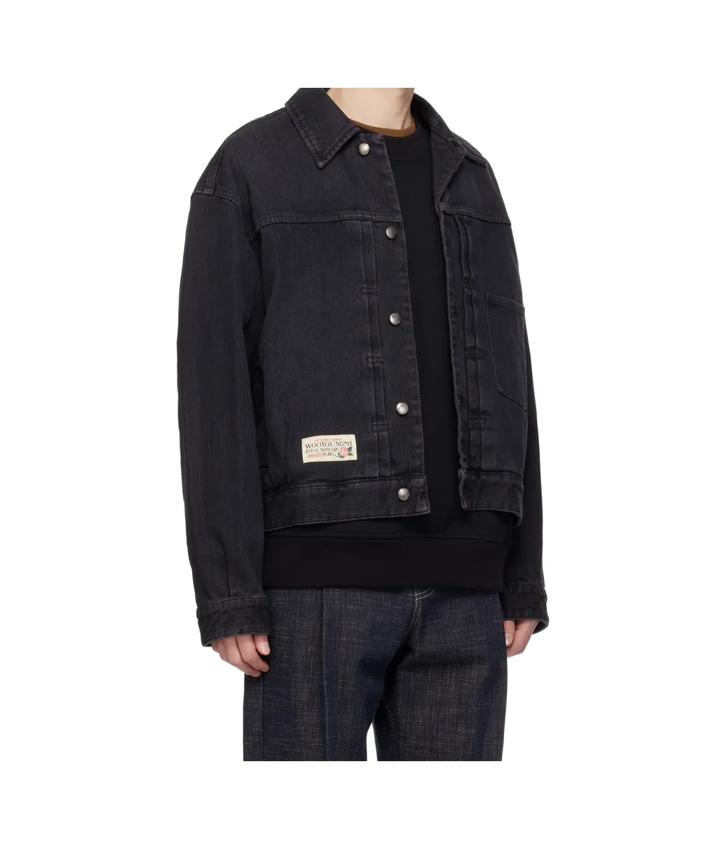Black Work Wear Denim Jacket