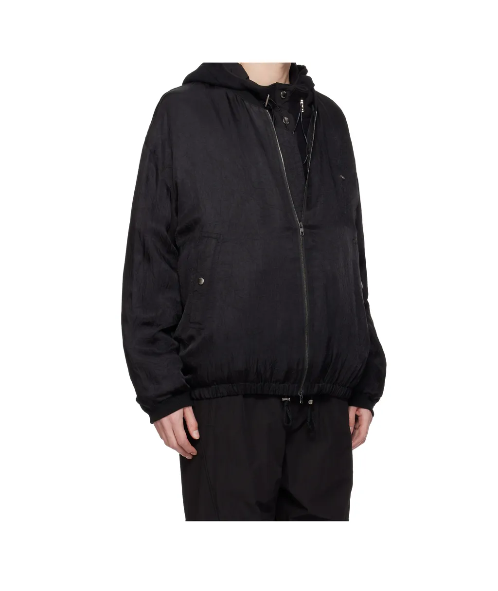 Crinkled Taffeta Bomber Jacket