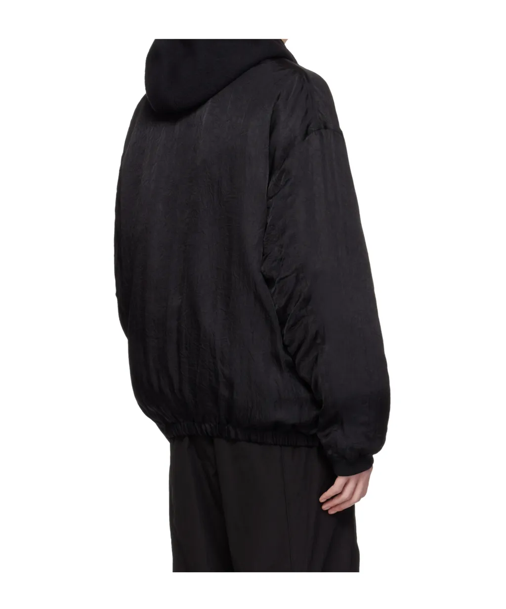Crinkled Taffeta Bomber Jacket