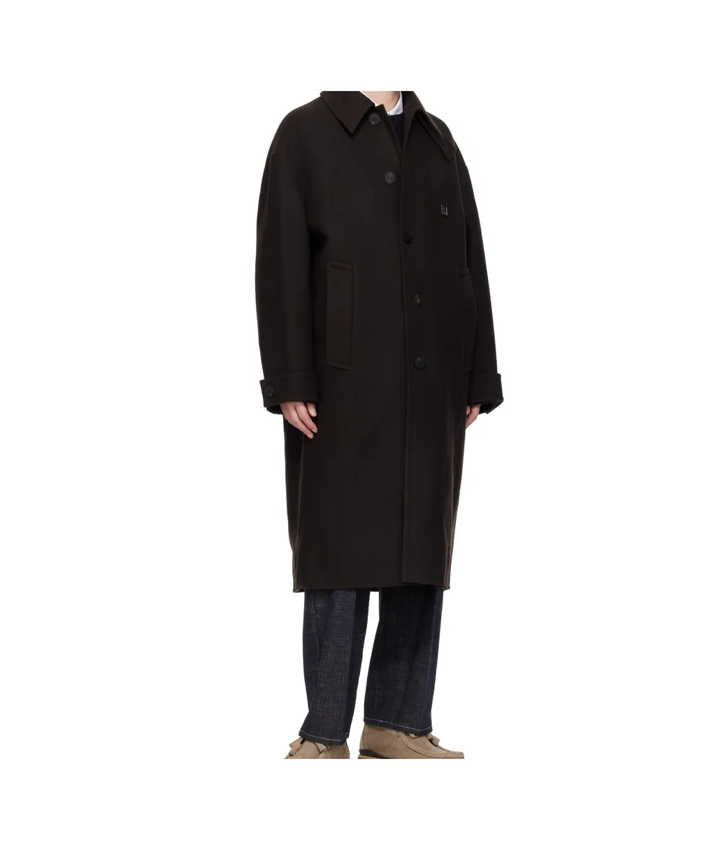 Brown Wool Blend Mac Coat