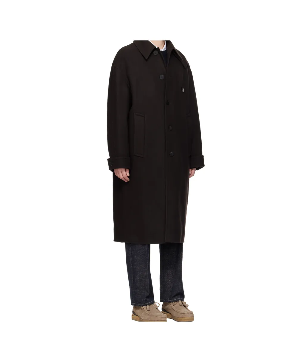 Brown Wool Blend Mac Coat