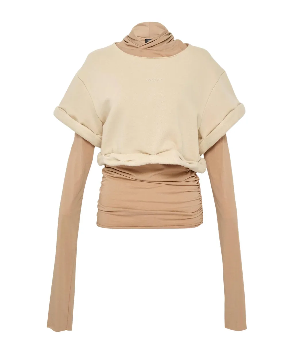 We11Done Rolled-Up Layered Hoodie