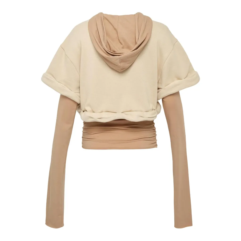 We11Done Rolled-Up Layered Hoodie