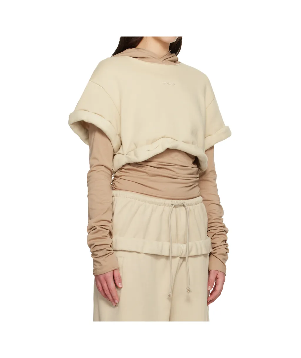 We11Done Rolled-Up Layered Hoodie