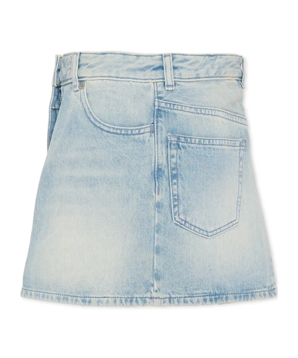 Denim Skirt With Logo