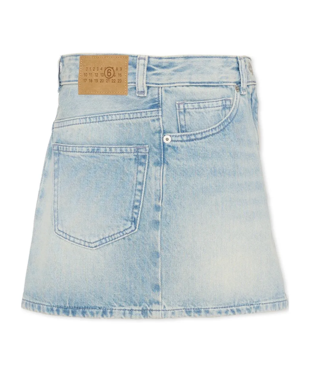 Denim Skirt With Logo