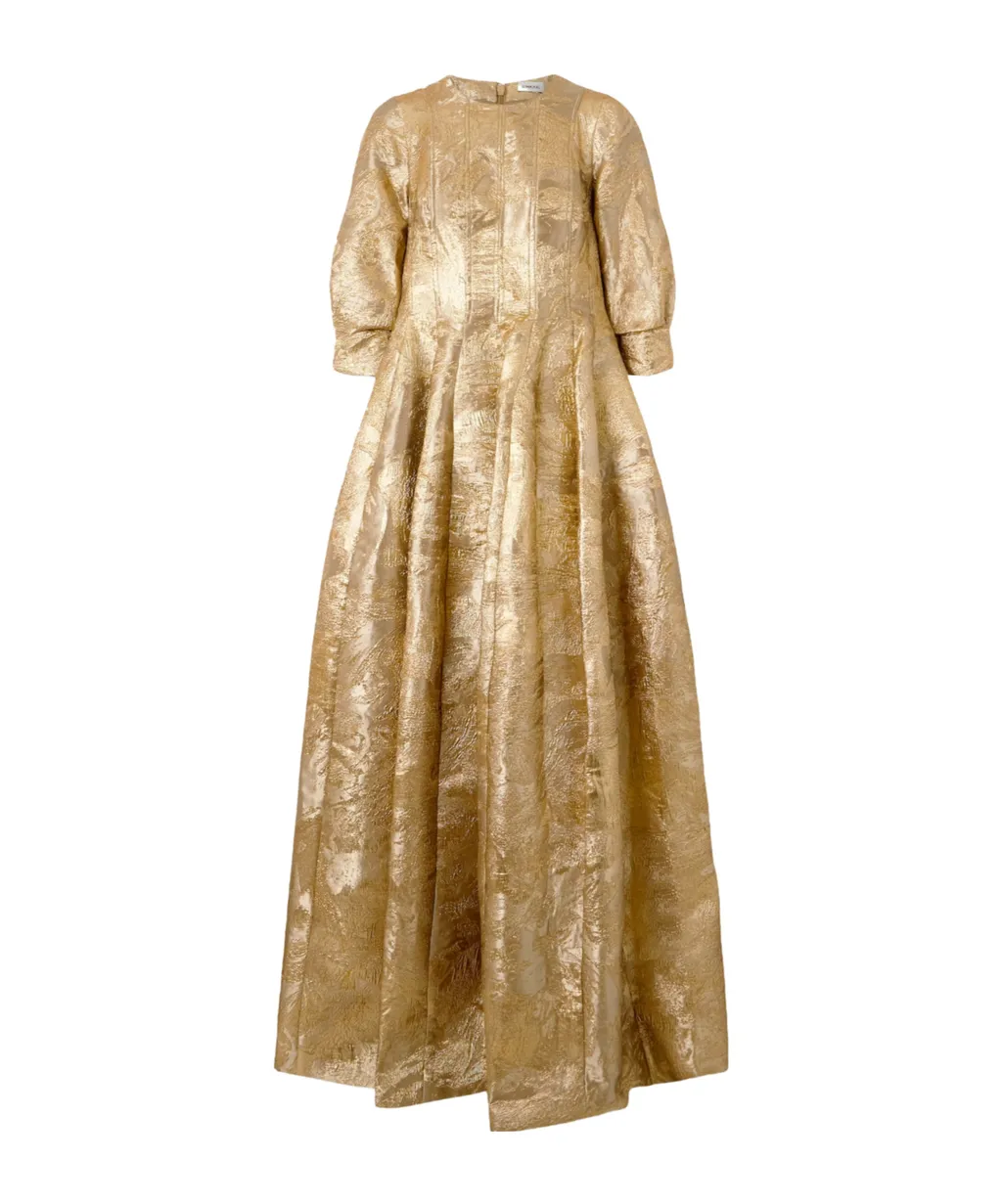 Claravelle Jacquard Evening Gown
