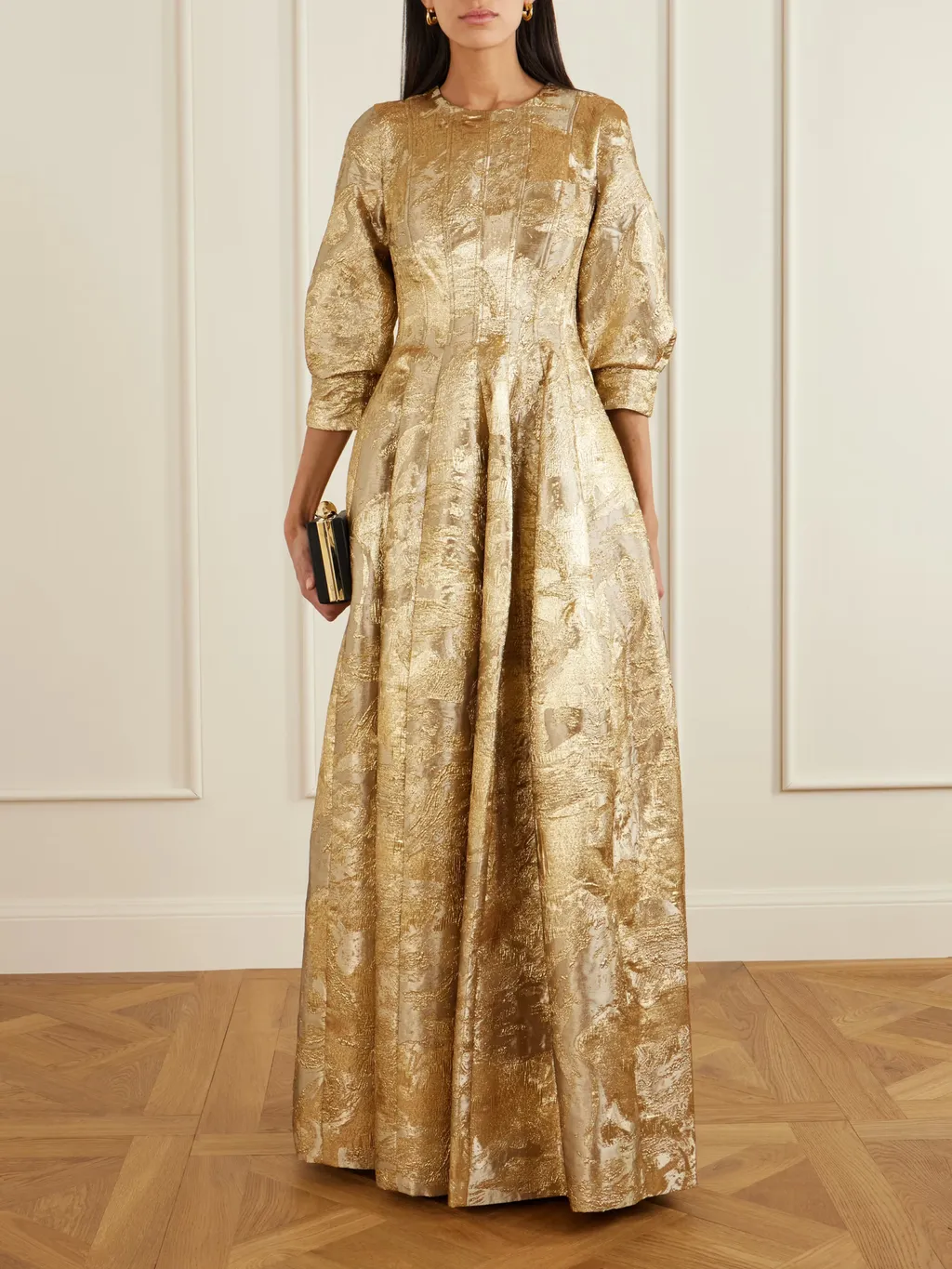 Claravelle Jacquard Evening Gown