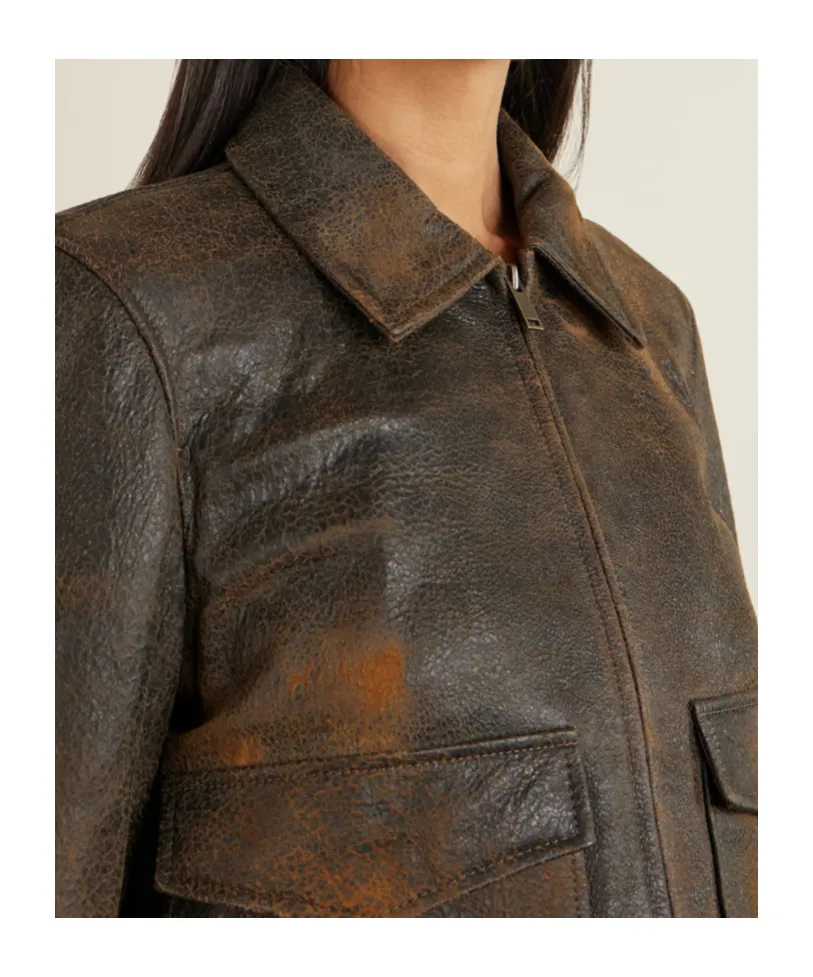 Textured-Leather Jacket