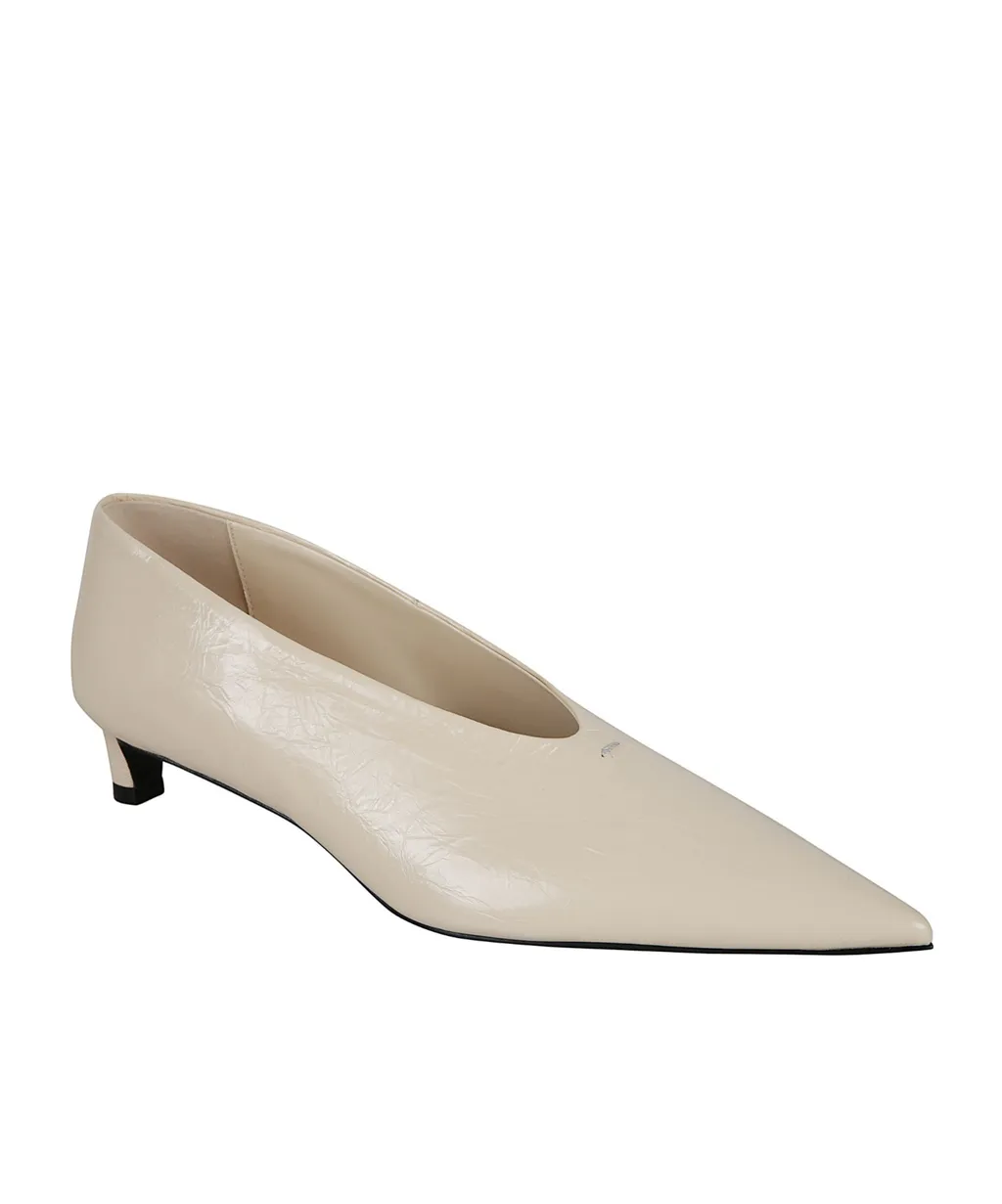 Crinkled Pointed-Toe Pumps