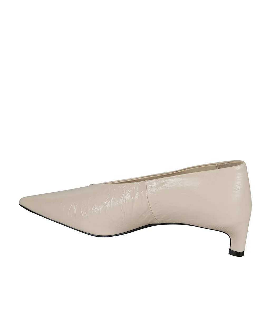 Crinkled Pointed-Toe Pumps