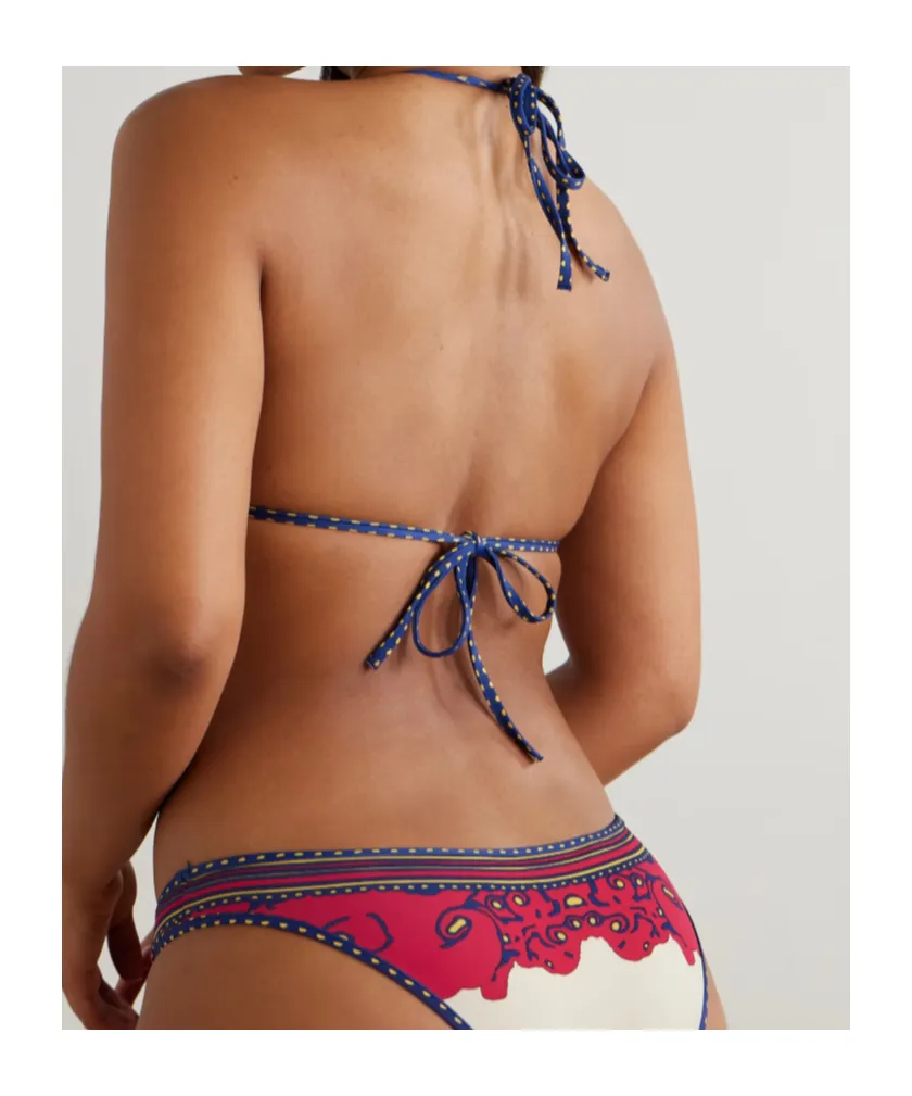Tie-Detail Floral Bikini Top