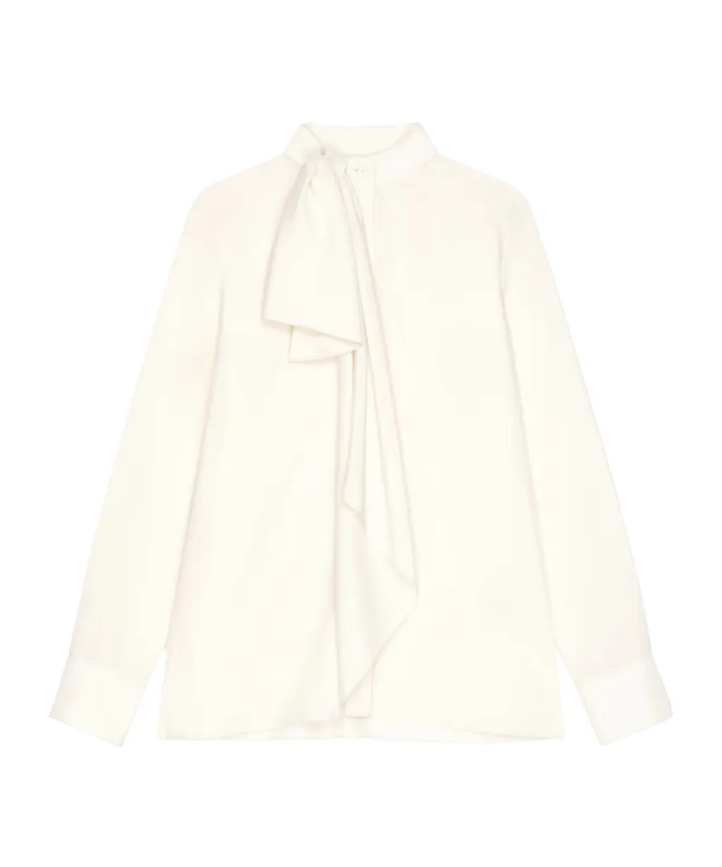 Blouse In Silk With Bow Detail