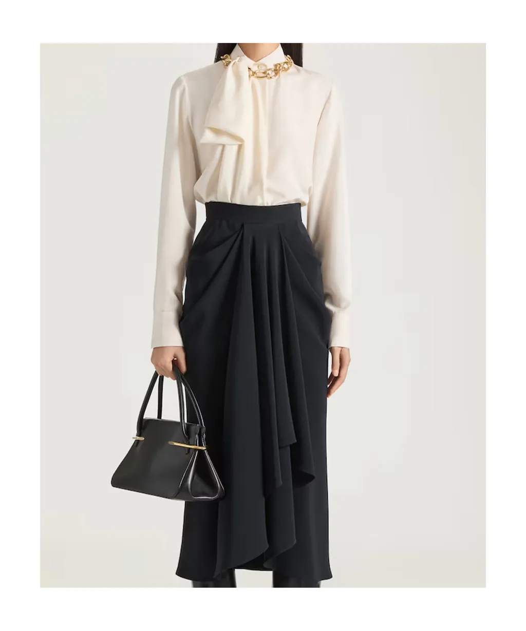 Blouse In Silk With Bow Detail