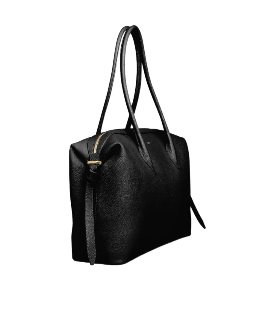 Arge Brioche Duffle - Black Pebble Grained Leather