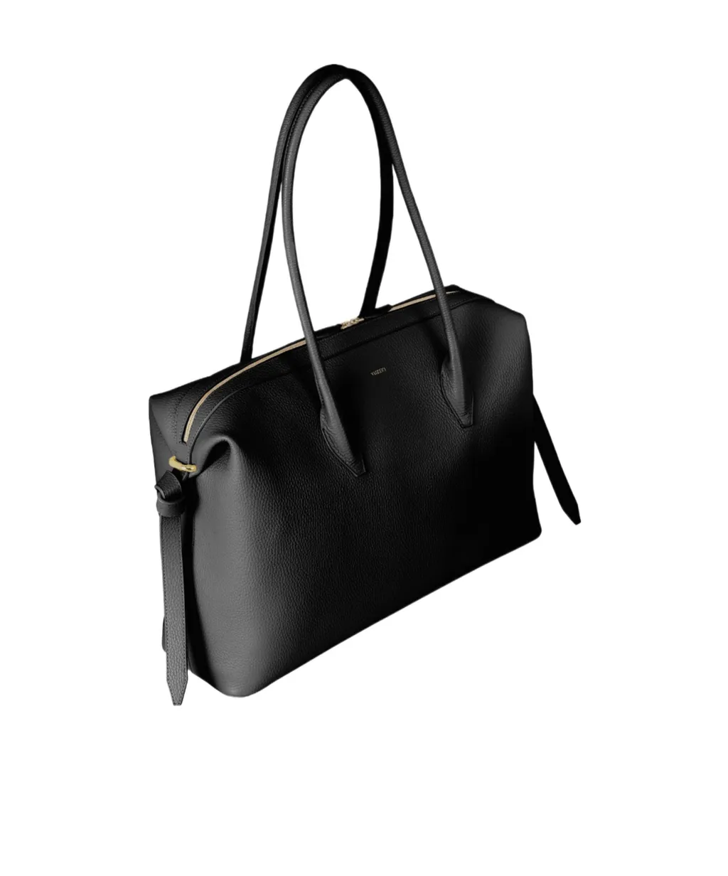 Arge Brioche Duffle - Black Pebble Grained Leather